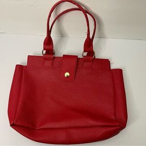 Red medium Tote| Like new! No brand with Tiger print inside lining